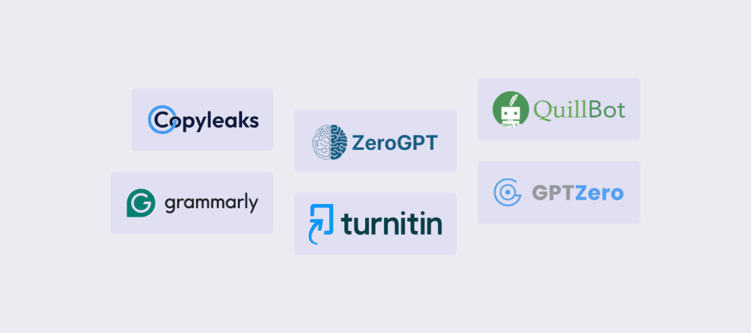 Contains 6 logos of popular AI detectors